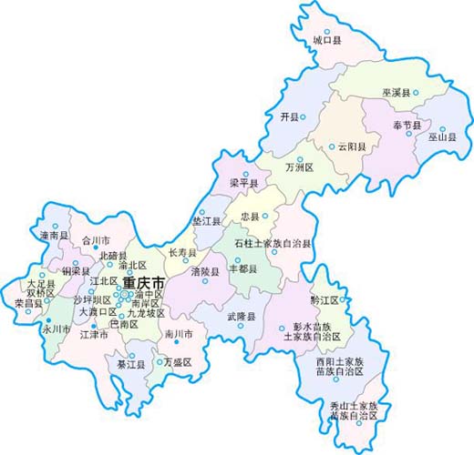 重庆市地图各区县位置图片